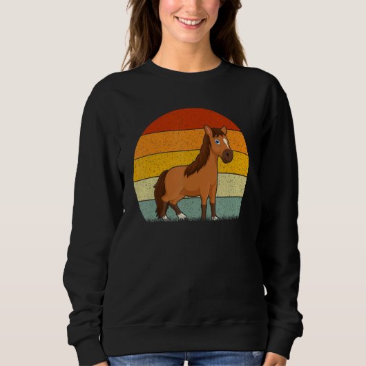 Horse  Retro Style Vintage Trui (Voorkant)