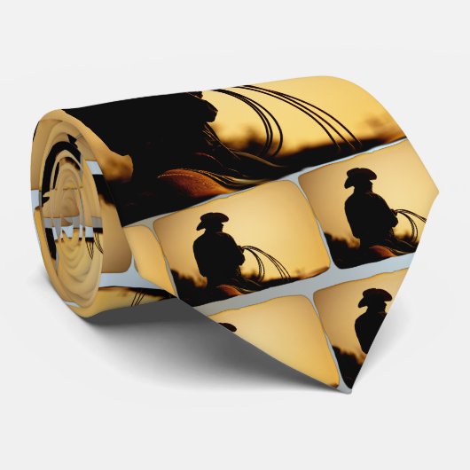 Horse Rider en Rope tegen de zon Stropdas (Opgerold)