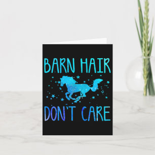 Horse Rider Gift Barn Hair Don't Care Funny Horse Kaart