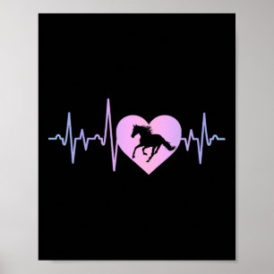 Horse Rider Horseback Riding Heartbeat Poster