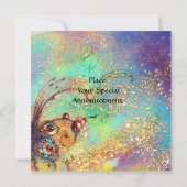 HORSE RIDERS, MUZIEK IN NACHT, Gold Blue Gparkles Kaart (Achterkant)