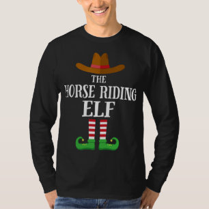 Horse Riding Elf Matching Family Kerstmis Pajama T-shirt
