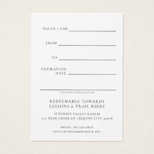 Horse Riding Lessons Gift Certificate Template (Dos)