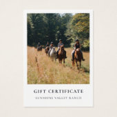 Horse Riding Lessons Gift Certificate Template Visitekaartje (Voorkant)