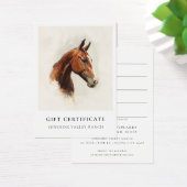 Horse Riding Lessons Gift Certificate Template Visitekaartje (Bureau)
