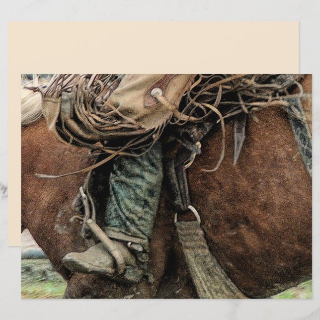 Horse Riding Western Rodeo Cowboy (Voorkant / Achterkant)