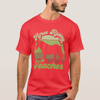 Horse Ridingeacher Ruiter Ruiter Lover retro T-shirt