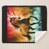 Horse running  sherpa deken (Voorkant (horizontaal))