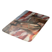 Horse Rustic Barn American Flag Badmat (Gekanteld)