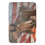 Horse Rustic Barn American Flag Badmat (Voorkant Verticaal)