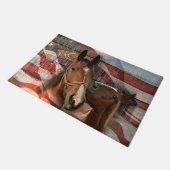 Horse Rustic Barn American Flag Deurmat (Schuin)