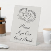 Horse Rustic Elegant Country Wedding Guest Book Reclamebord Met Voetstuk (Insitu)
