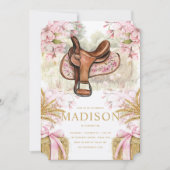 Horse Saddle Birthday Invitation Kaart (Voorkant)