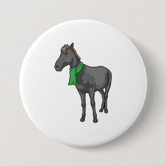 Horse Scarf Ronde Button 7,6 Cm (Voorkant)