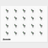 Horse Scarf Ronde Sticker (Vel)