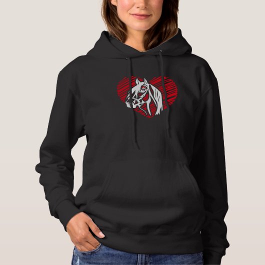 Horse Shadow Heart Equestrian horse riding  for gi Hoodie (Voorkant)