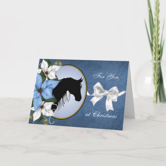 Horse Silhouette Christmas Kaart (Voorkant)