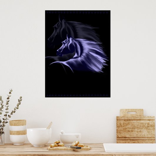 Horse Silhouette Poster (Keuken)