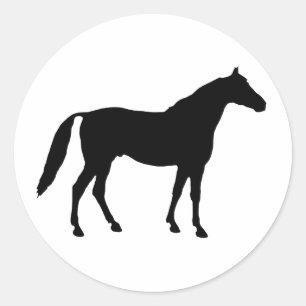 Horse Silhouette Ronde Sticker