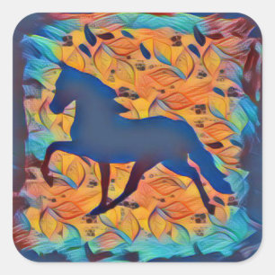 Horse Silhouette Vierkante Sticker
