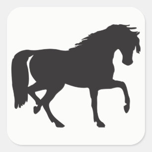 Horse Silhouette Vierkante Sticker