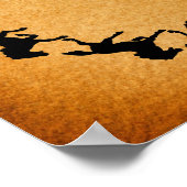 Horse Silhouettes Cirkel  kunst Poster (Hoek)