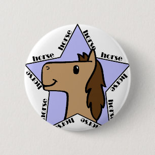 Horse ster ronde button 5,7 cm