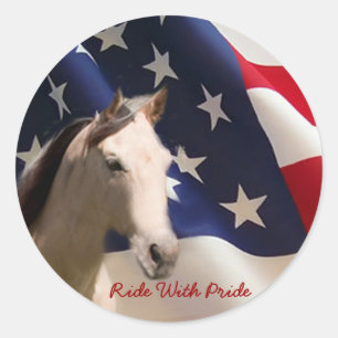 Horse Sticker Amerikaanse vlag
