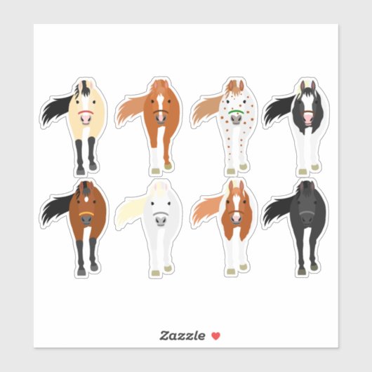 horse sticker set (Feuille)