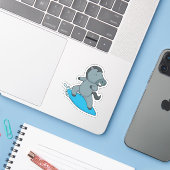 Horse Surfer Water Sport Sticker (Laptop met iPhone)