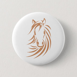 Horse T-shirts, Shirten en kleding voor aangepaste Ronde Button 5,7 Cm