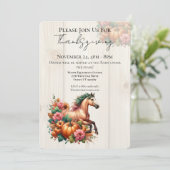Horse Thanksgiving Dinner Invitation Kaart (Staand voorkant)