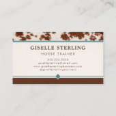 Horse Trainer Cowhide Western Visitekaartje (Achterkant)