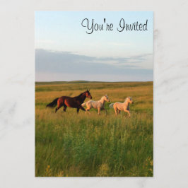 Horse Twins Mare and Foals Horse Babies Invitation Kaart