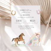 Horse & Unicorn Joint Birthday Party Kaart