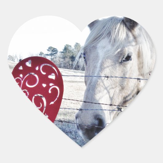 HORSE Valentijn hart Hart Sticker (Voorkant)