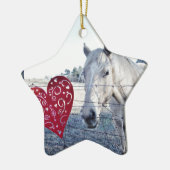 HORSE Valentijn hart Keramisch Ornament (Links)