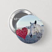 HORSE Valentijn hart Ronde Button 5,7 Cm (Voorkant /achterkant)