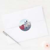 HORSE Valentijn hart Ronde Sticker (Envelop)