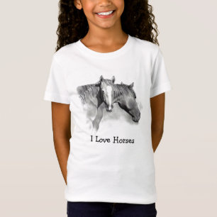 HORSE: VOORAF: LOVE HORSES: POTLOOD: MEISJES T-SHIRT
