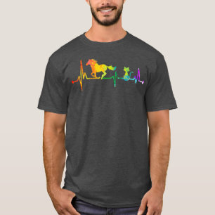 Horse Waterverven met hartslag T-shirt