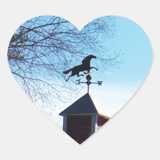 Horse Weather Vane Blue Sky Hart Sticker (Voorkant)