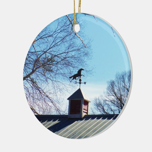 Horse Weather Vane Blue Sky Keramisch Ornament (Links)