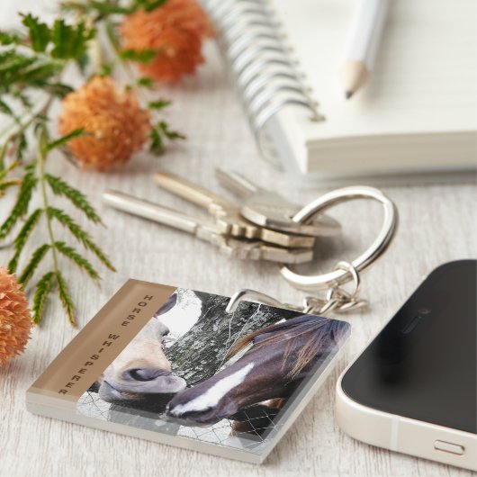 Horse Whisperer Two Horses Kisssing Sleutelhanger (Voorkant Rechts)