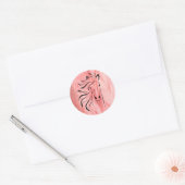 Horse Wild Mane Raspberry Ronde Sticker (Envelop)
