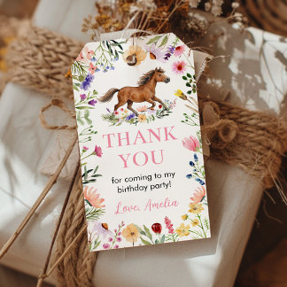 Horse Wildflower Birthday Party Thank You Cadeaulabel