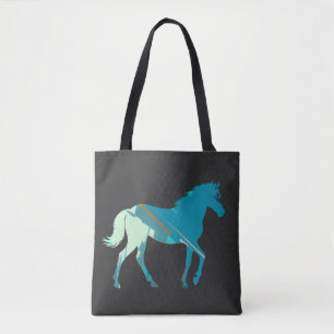Horse Wildlife Natuur Illustratie Silhouette Art Draagtas
