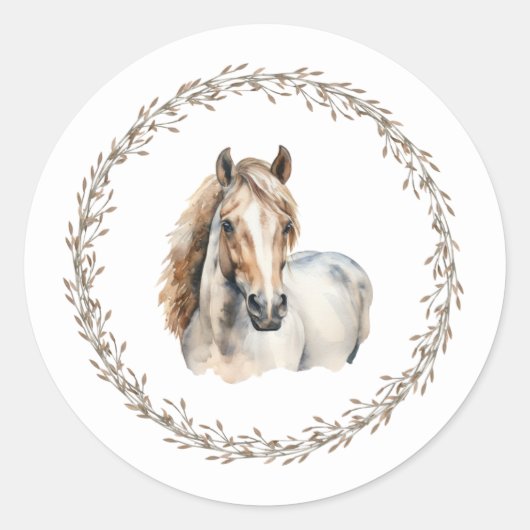 Horse Wreath Gift Stickers  (Voorkant)