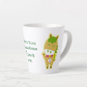 Horse Year Lucky Cute Personalized Name Latte Mug (Angle droit)