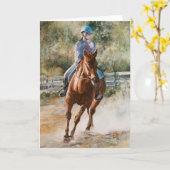 Horseback die het RuiterWenskaart van het Kaart (Gele Bloem)